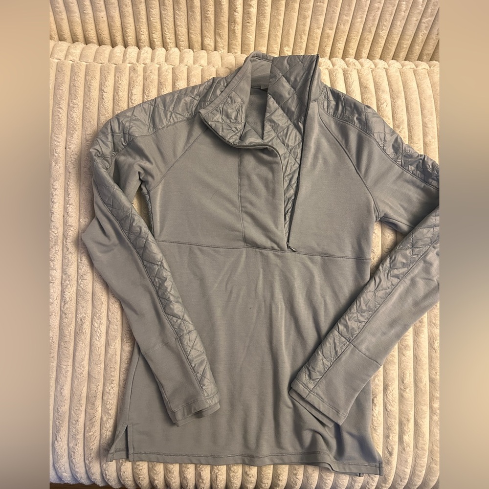 ATHLETA Tencel Blend Quilt Lightweight Gray Jacket Size Extra Small